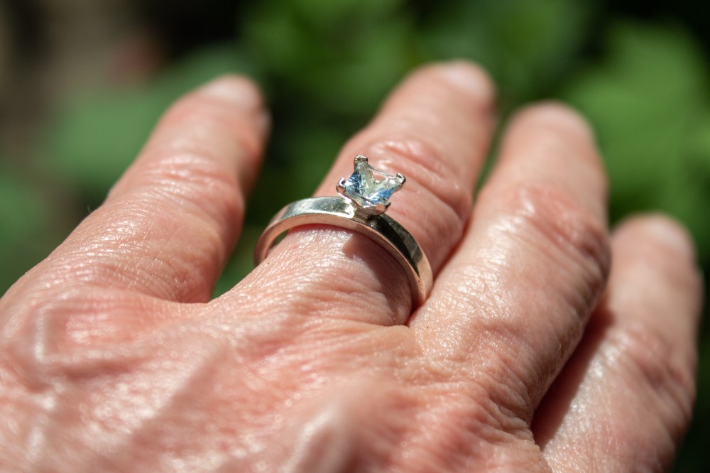 ring aquamarine worn